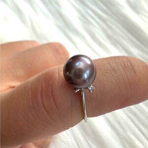 Edison Silver Pearl Ring